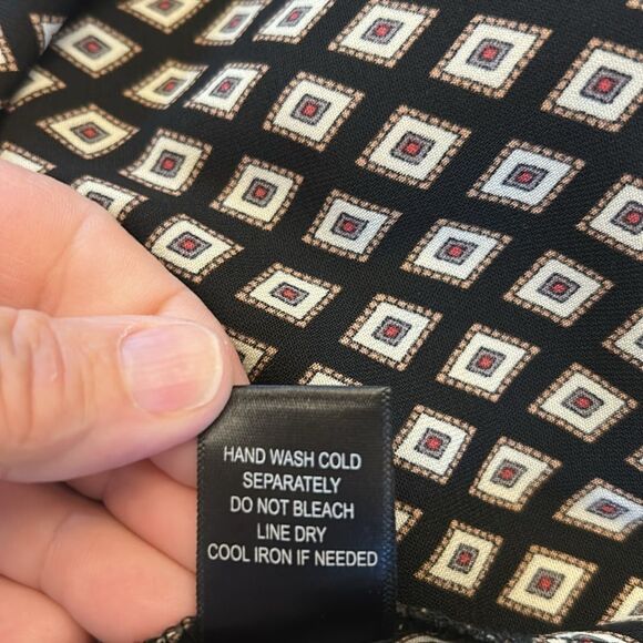 Pleione Black Patterned Flutter Sleeve Ruffled Blouse Size XS EUC - Picture 9 of 9